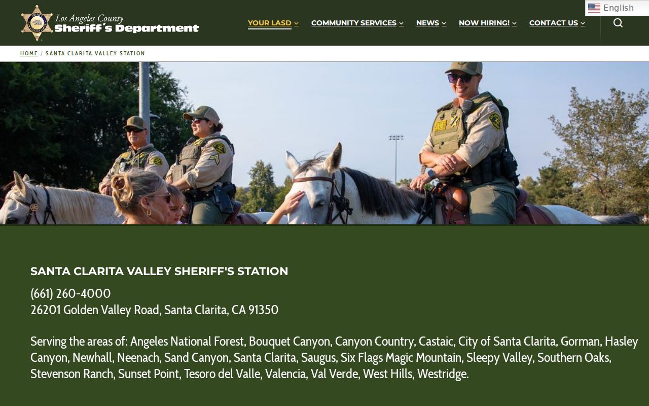 LASD Santa Clarita Valley Sheriff’s Station page