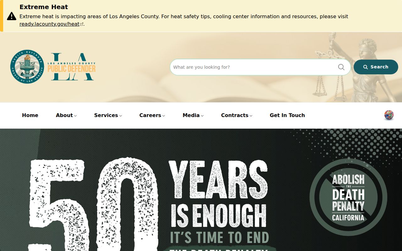 Los Angeles County criminal court case Public Defender resource